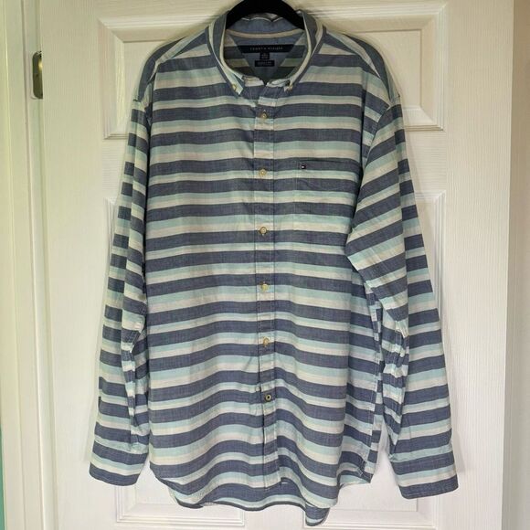 Tommy Hilfiger Classic Fit Cotton Long Sleeve Button Down Shirt Men’s Size XL - Picture 1 of 10